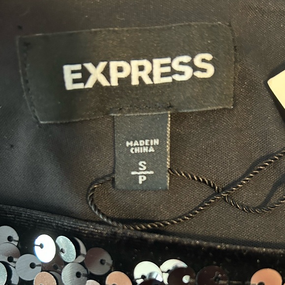 Express Black Sequin Velvet Mini Skirt, Size: Small, NWT - Picture 3 of 7